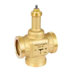 VXE25B10MFS 3 WV small, ext. thread, DN25, PN16, kvs10, mod, flat sealing