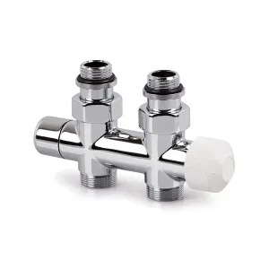 V2882DSL15A - H-Block with TRV Insert, straight, chrome