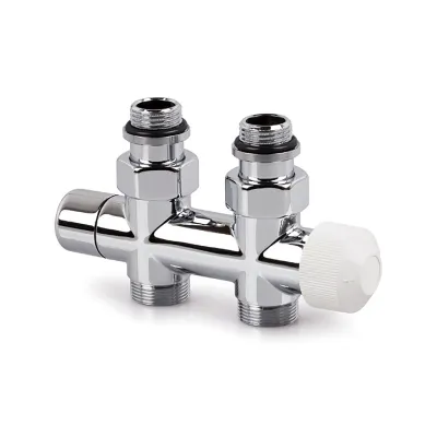 V2882DSL15A - H-Block with TRV Insert, straight, chrome