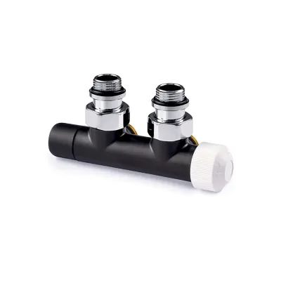 V2883RSL15A - H-Block with TRV Insert, angle right, matt black