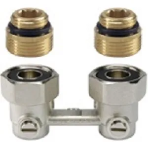 V2496EY015A Angle (wall connection) flat seal and double nippel, G1/2 in