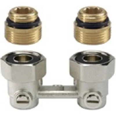 V2496EY015A Angle (wall connection) flat seal and double nippel, G1/2 in