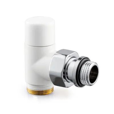 V2481E0015A - Verafix Design lockshield valve, White, Angle