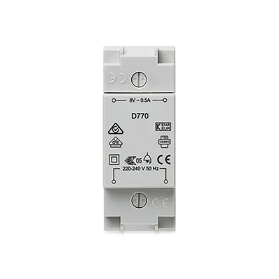 D770 Transformer 8V 0.5A DIN/Surface