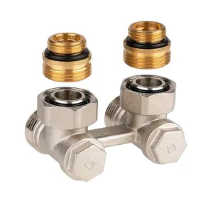 V2471EY15A Radiator connection valve, angle, 1.4 Kvs, Euroconus