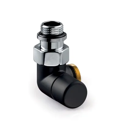 V2483L0015A Matt black, double angle left, DN 15, kvs 1.18, Rp 1/2 inch