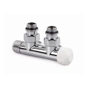 V2882RSL15A - H-Block with TRV Insert, angle right, chrome