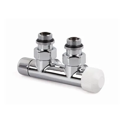 V2882RSL15A - H-Block with TRV Insert, angle right, chrome