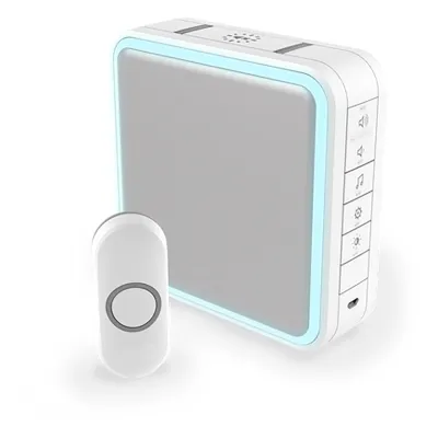 DC915N Wireless portable doorbell with push button, White