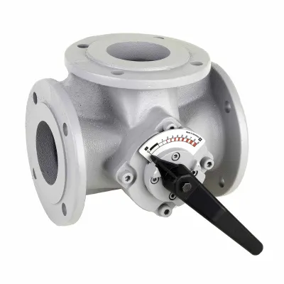 Трехходовой поворотный смесительный клапан DR150FA, фланцы DIN2531, DN150, значение Kvs 400