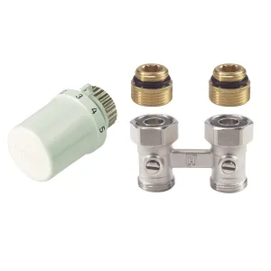 TL3096DY15 Radiator set V: T3019 + 1/2" straight valve V2496, bottom-mount