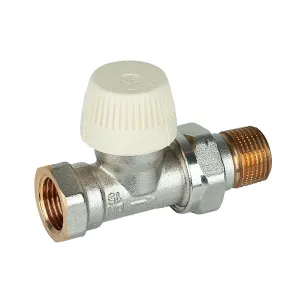 V2020DVS15 - 15 mm Straight to NF Radiator Valve with 1/2 in