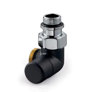 V2483R0015A Matt black, double angle right, DN 15, kvs 1.18, Rp 1/2 inch