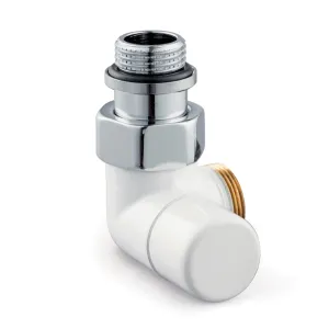 V2481L0015A - Verafix Design lockshield valve, White, Double angle left