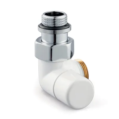 V2481L0015A - Verafix Design lockshield valve, White, Double angle left