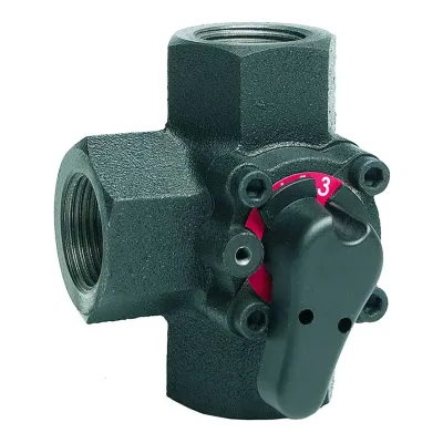 Three-way rotary valve PN6, DN20, 4 Kvs