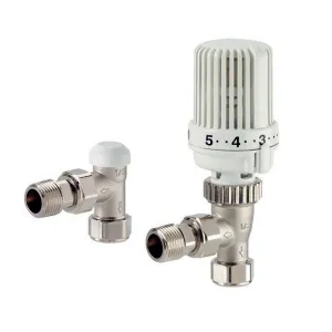 VTL15 Essential TRV и запорный вентиль (lockshield), угловой, 15 мм