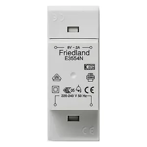 Transformer 8V 2A DIN/Surface