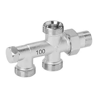 V2211XD0020 Fourway distribution valve for one-pipe systems,straight, floor