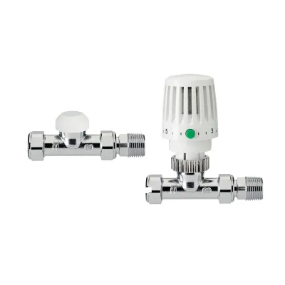 VTL120 Valencia TRV, запорный клапан (lockshield), прямой, 15 мм, слива “drain off”, push-fit 10 мм