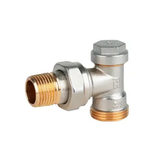 V2427E0015 Verafix-E lockshield, preset/drain., angle, 1/2 in, external